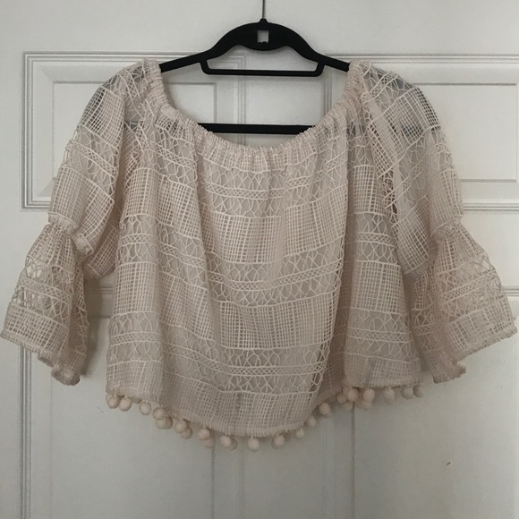 Tularosa Cropped Off The Shoulder Lace Top - Picture 2 of 4